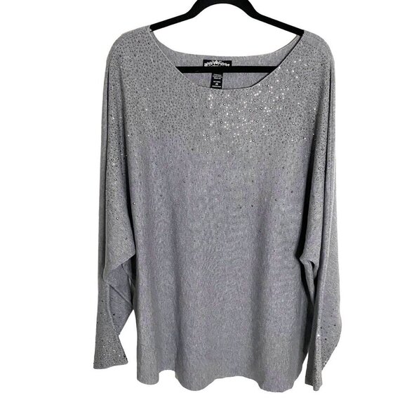 oliver.o Sweaters - oliver.o Dolman Sleeve Tunic Sweater‎ with Rhinestones Women's Sz 2X Modern Chic